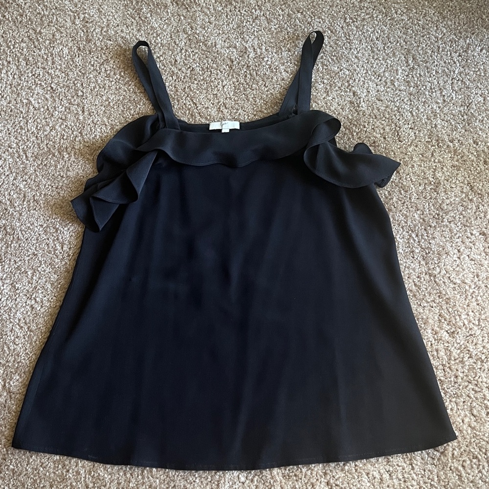 Joie Elegant Black ruffled tank